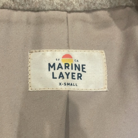 Marine Layer Stephanie Cocoon Coat in Sand Wool Blend - Picture 3 of 4